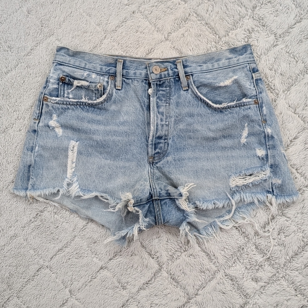 Agolde Shorts Womens 27 Blue Light Swapmeet Parker Vintage Cut Off Festival